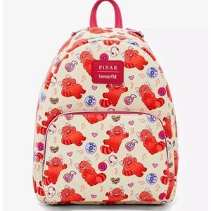 Loungefly Turnimg Red,  Red and Cream Pixar Kids Backpack